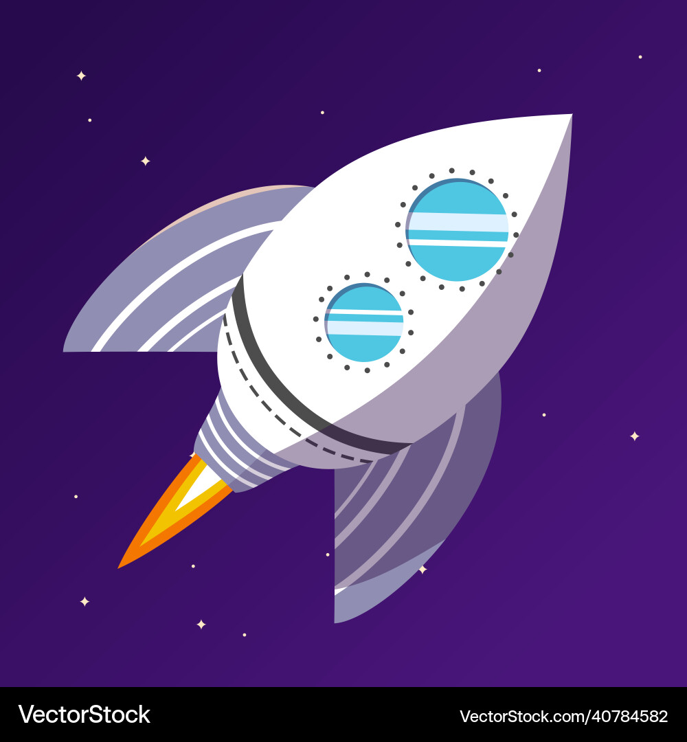 White rocket for game and animations White rocket for game and animations vector image