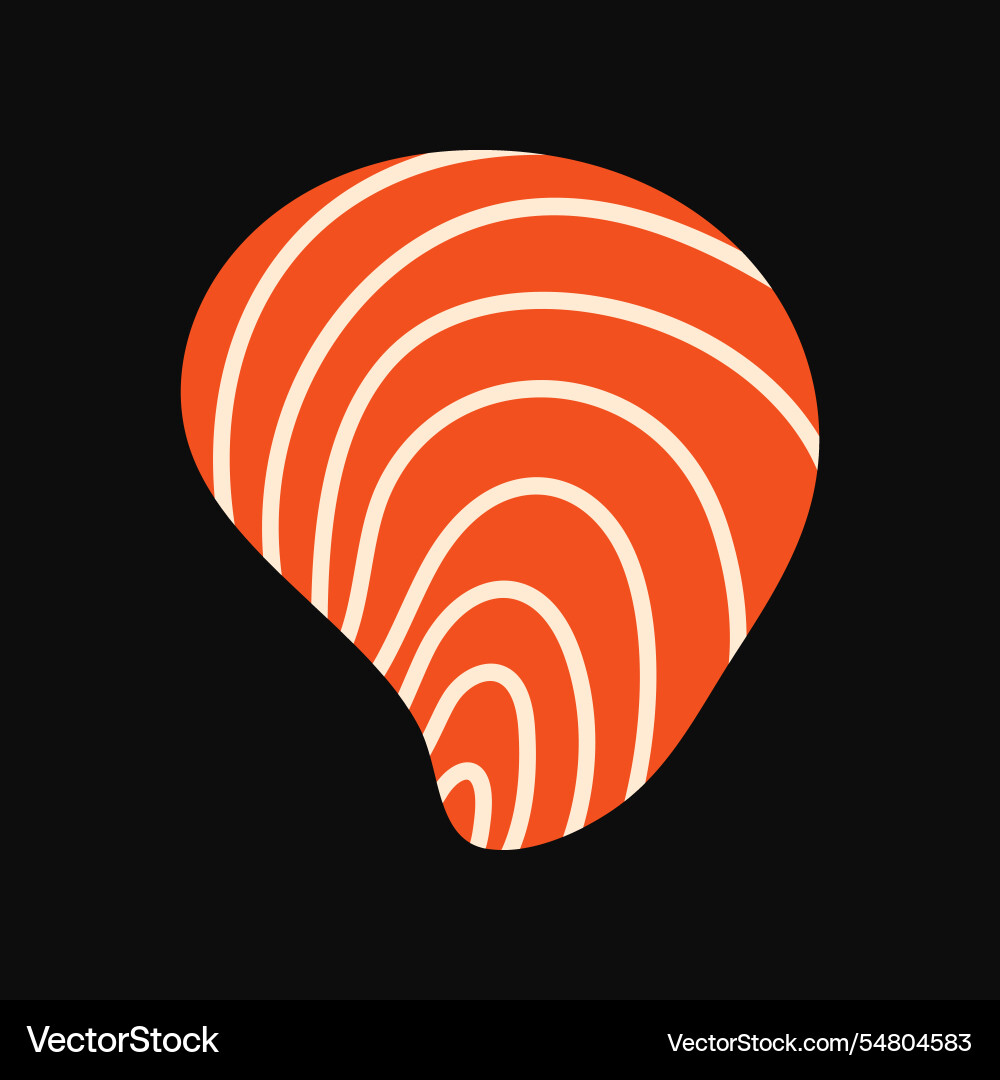 A bright red seashell in flat style A bright red seashell in flat style Vector Image