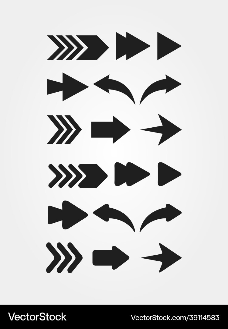 Arrow Set - Sharp & Rounded vector image