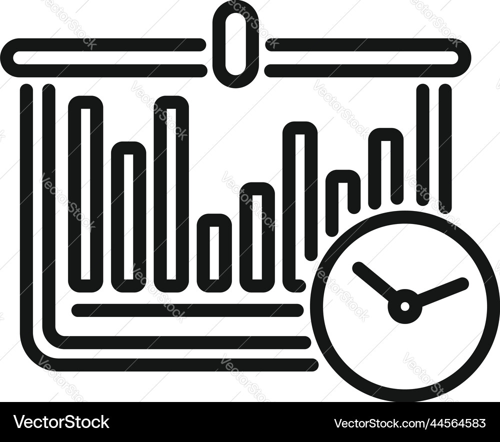 Banner timer icon outline clock project Banner timer icon outline clock project Vector Image