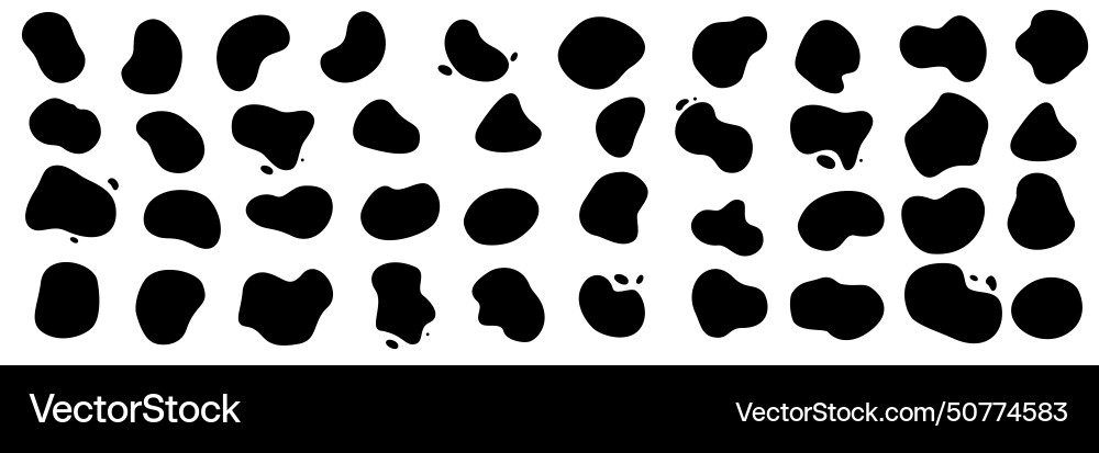 Black blobs of color splash with abstract shape Vector Image