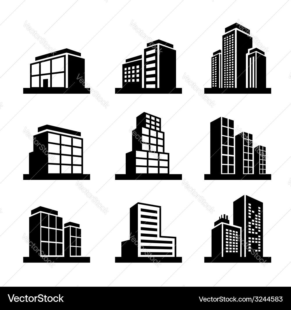 Building Icons Set vector image