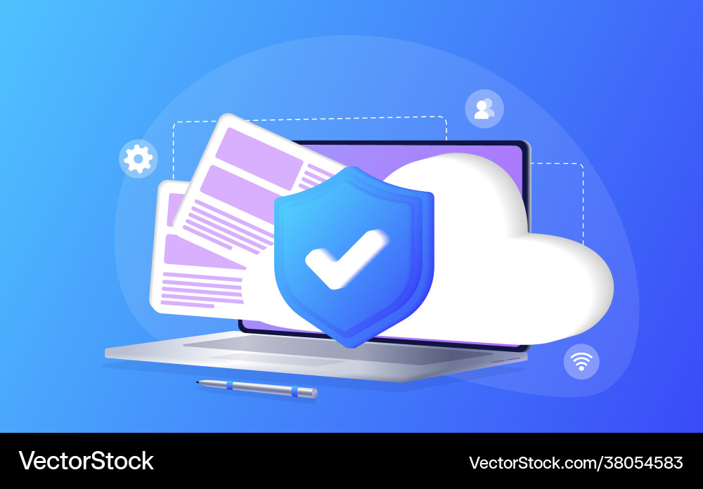 Database with cloud server data set process Database with cloud server data set process Vector Image