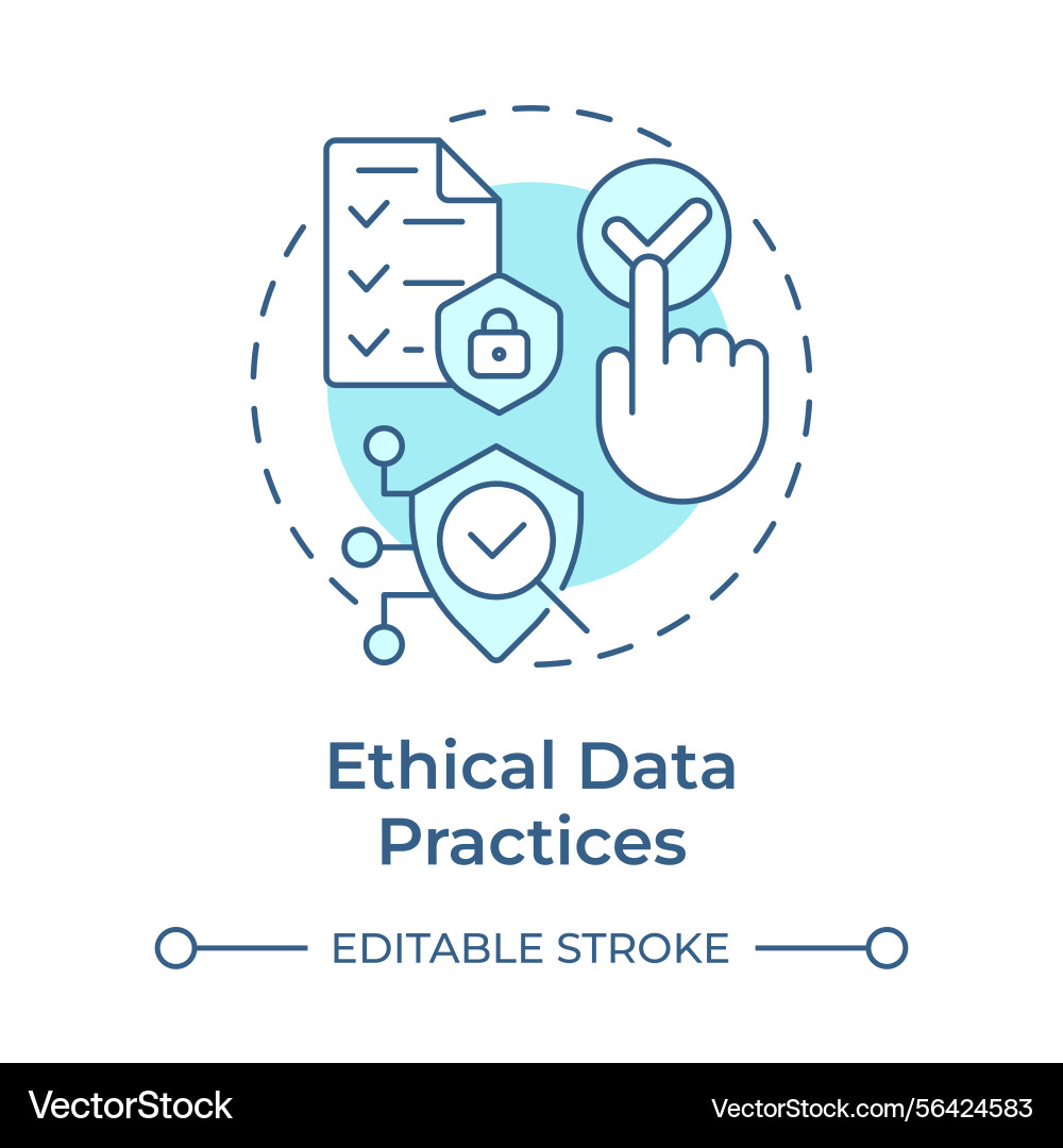 Ethical data practices soft blue concept icon Ethical data practices soft blue concept icon vector image