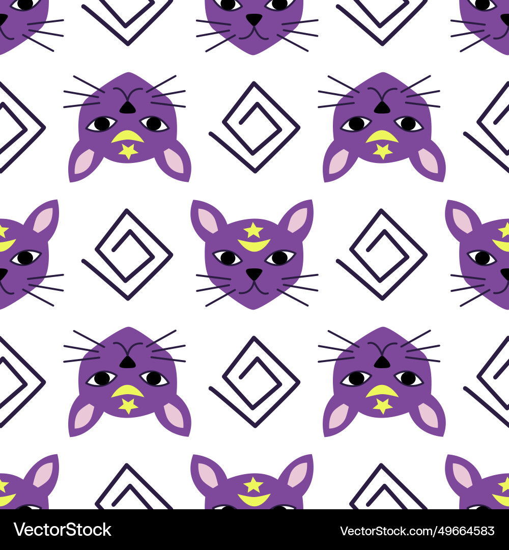 Feline seamless pattern Vector Image