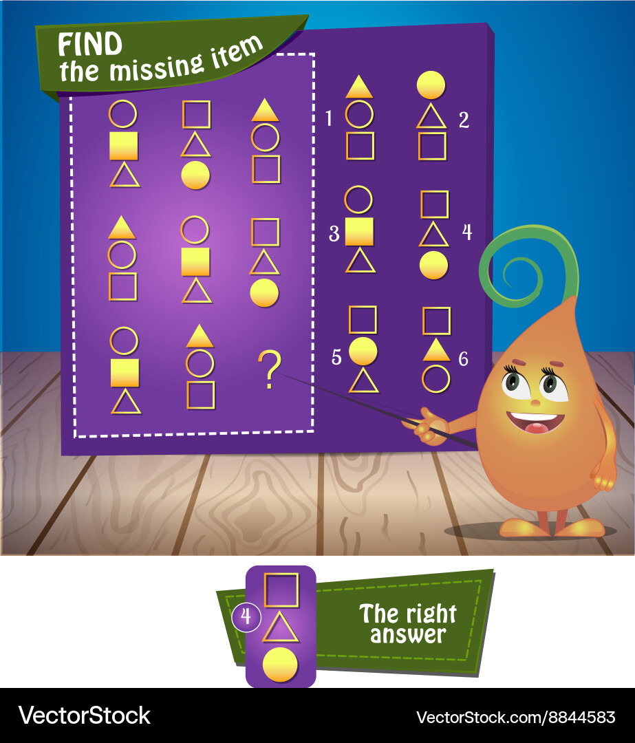 Find the missing part square triangle vector image