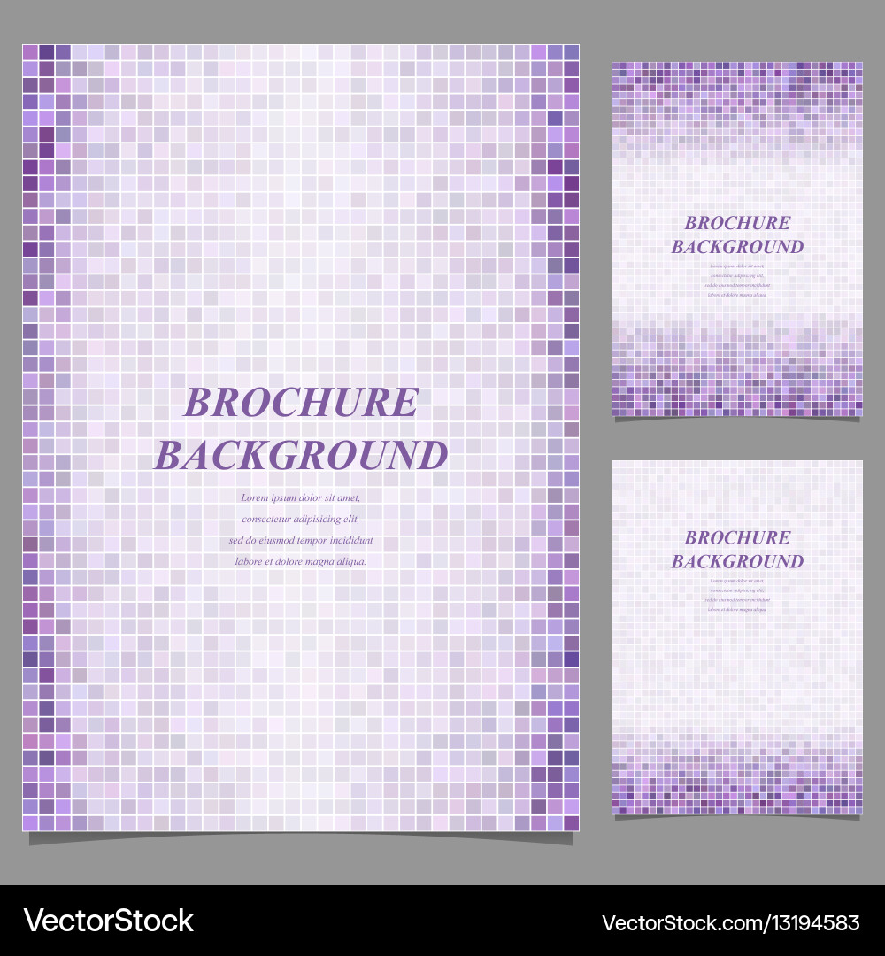 Geometric square pixel pattern page template set vector image