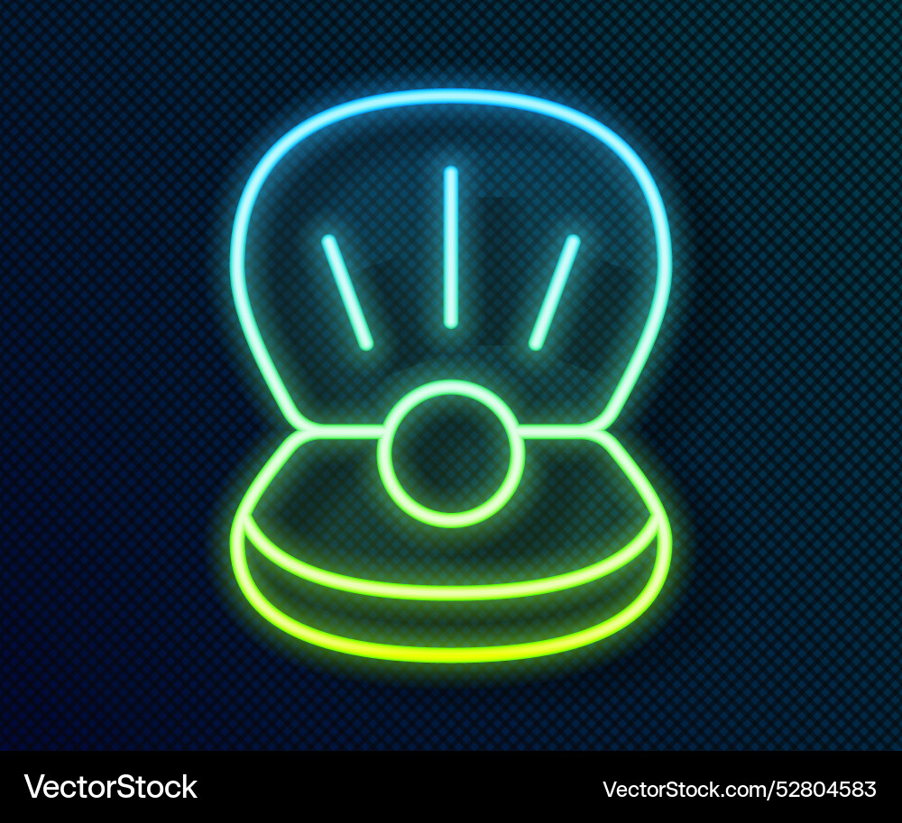 Glowing neon line natural open shell with pearl Vector Image