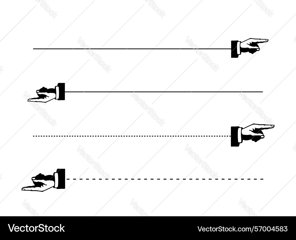 Hand finger pointed line devider Vector Image