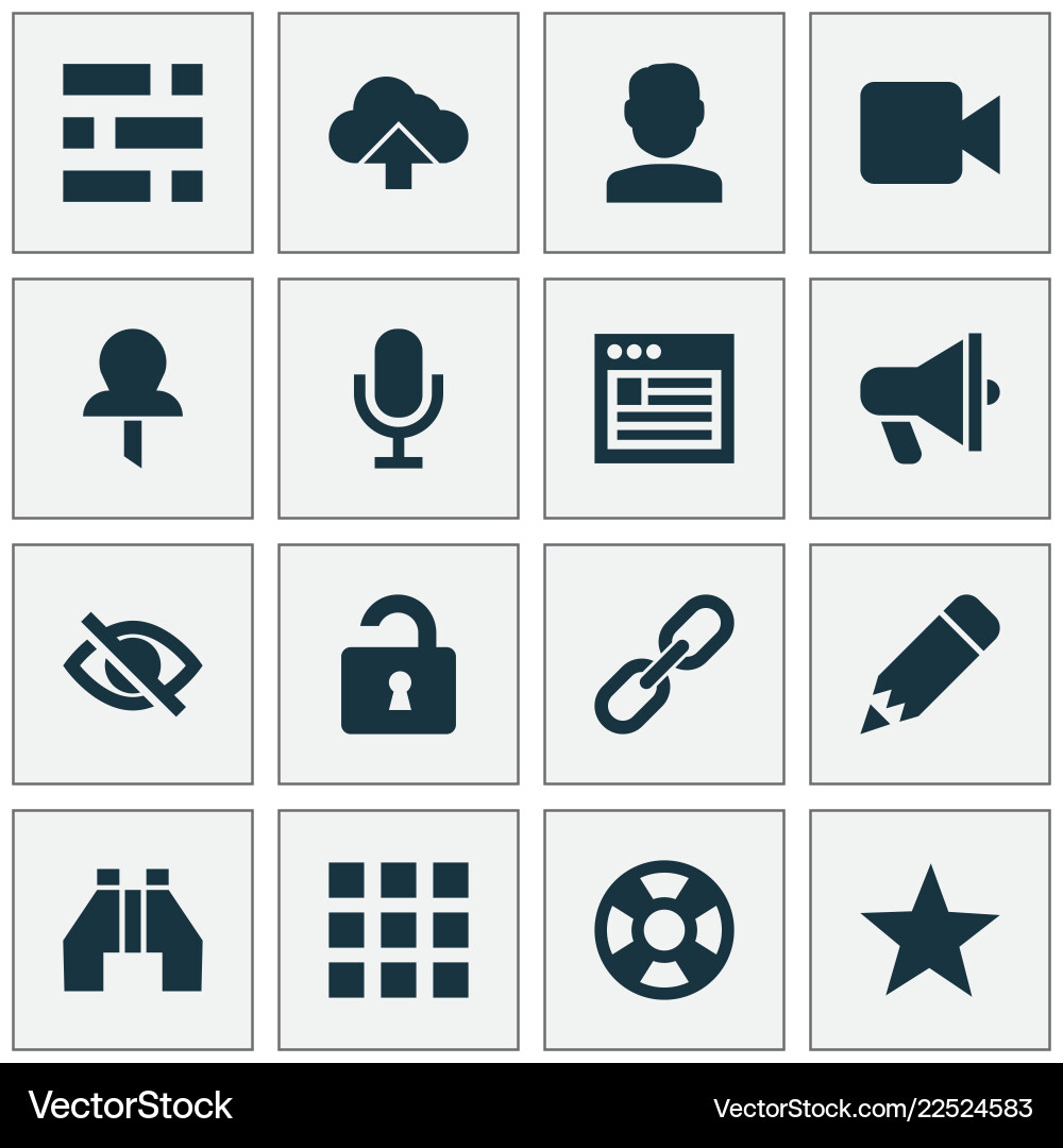 Interface icons set with video edit user Interface icons set with video edit user vector image