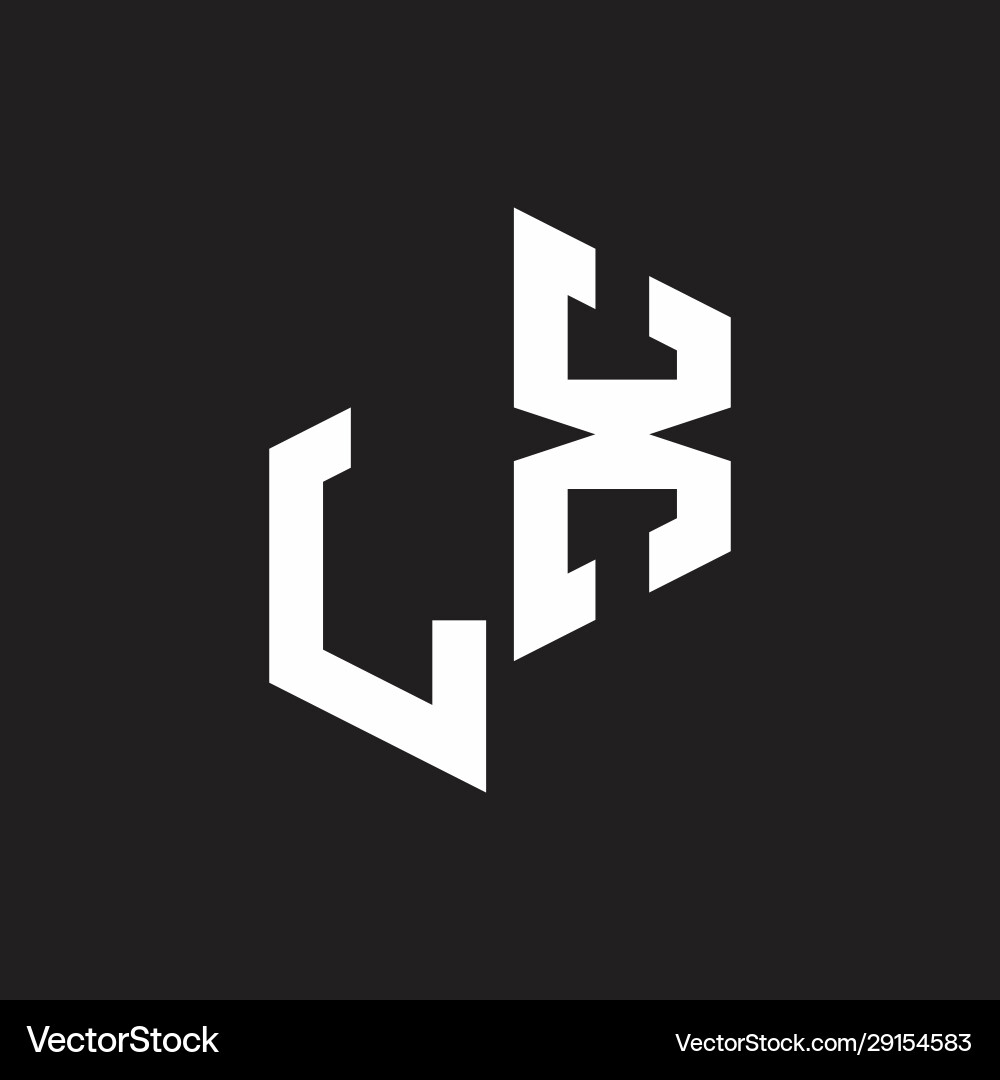 Lx initial letters logo monogram with up to down vector image