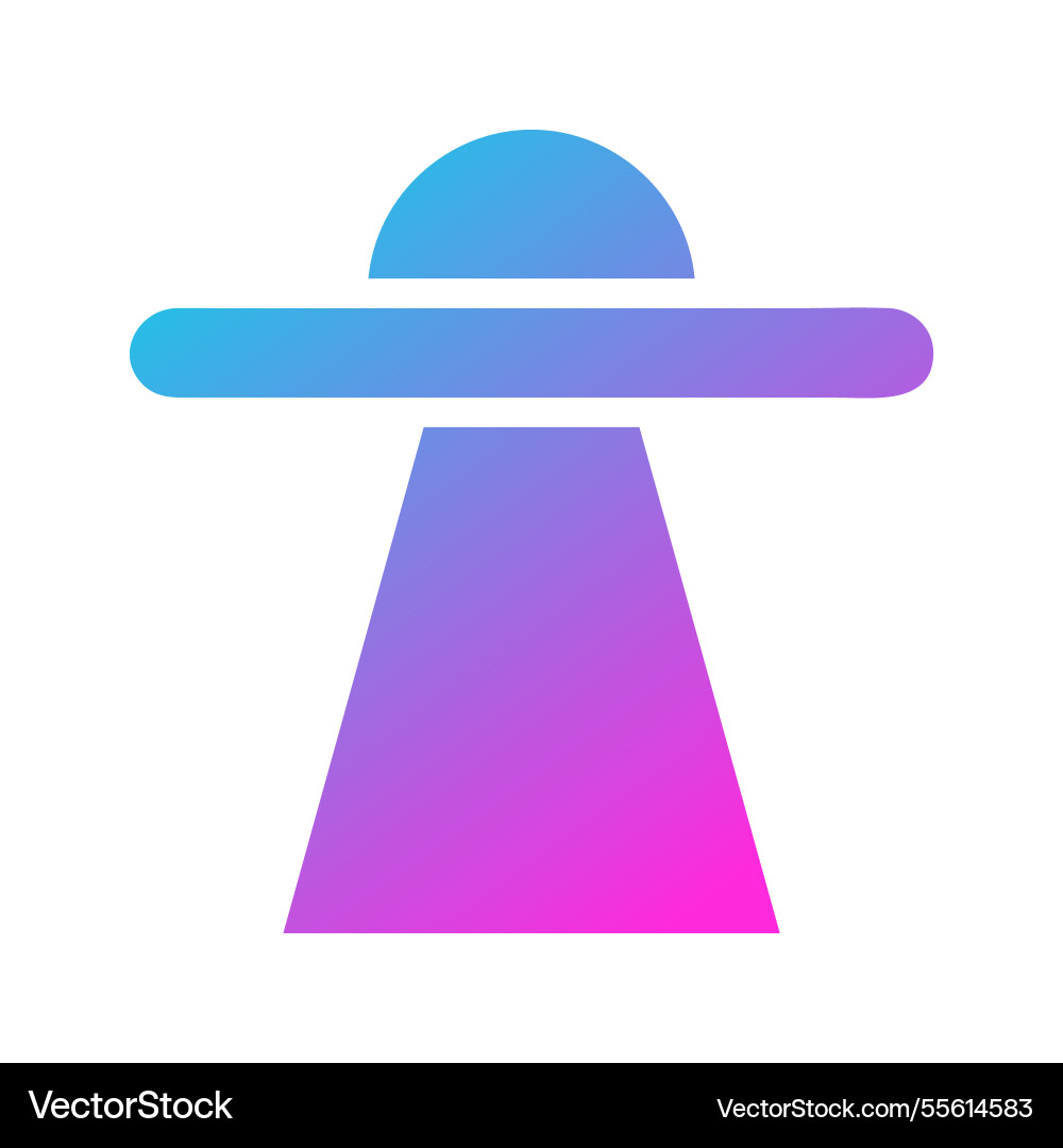 Minimalist alien spaceship icon with gradient Minimalist alien spaceship icon with gradient Vector Image