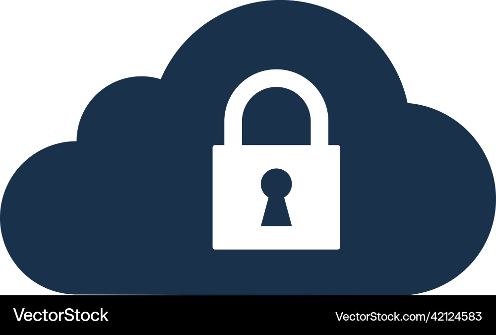 Padlock in cloud computing Vector Image