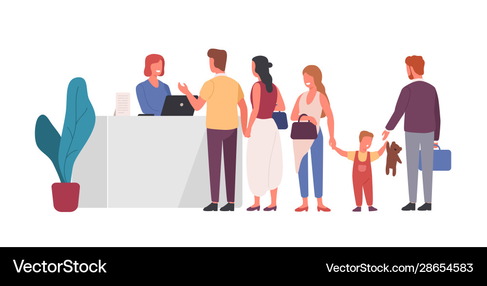 Reception Queue Flat Vector vector image