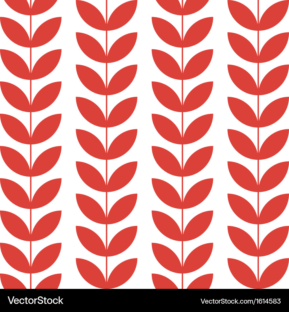 Red Leaf Pattern Seamless Background Vector Image
