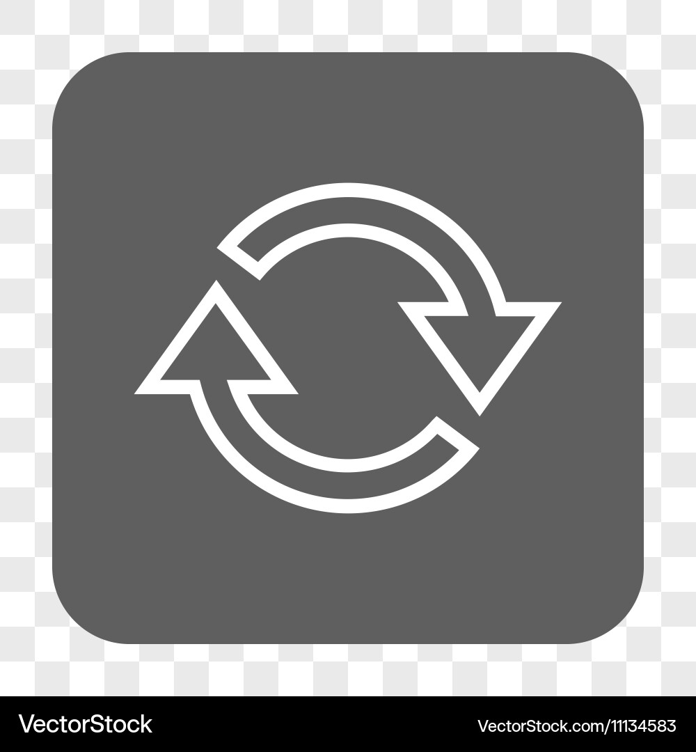 Refresh arrows rounded square button vector image