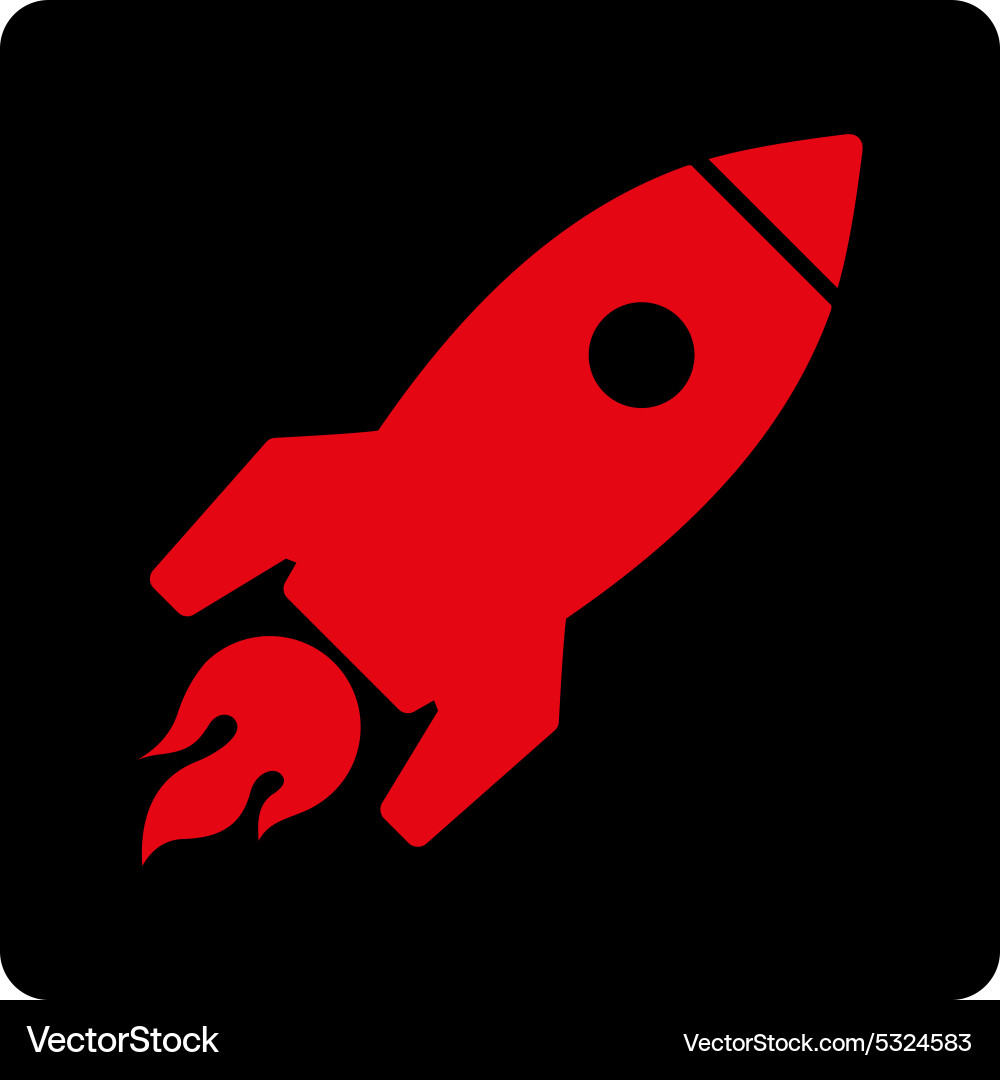 Rocket launch icon from commerce buttons overcolor vector image