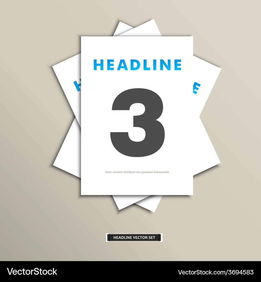 Set of brochures with number on title page vector image