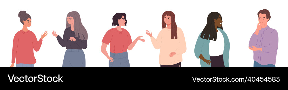 Set of characters talking Set of characters talking vector image