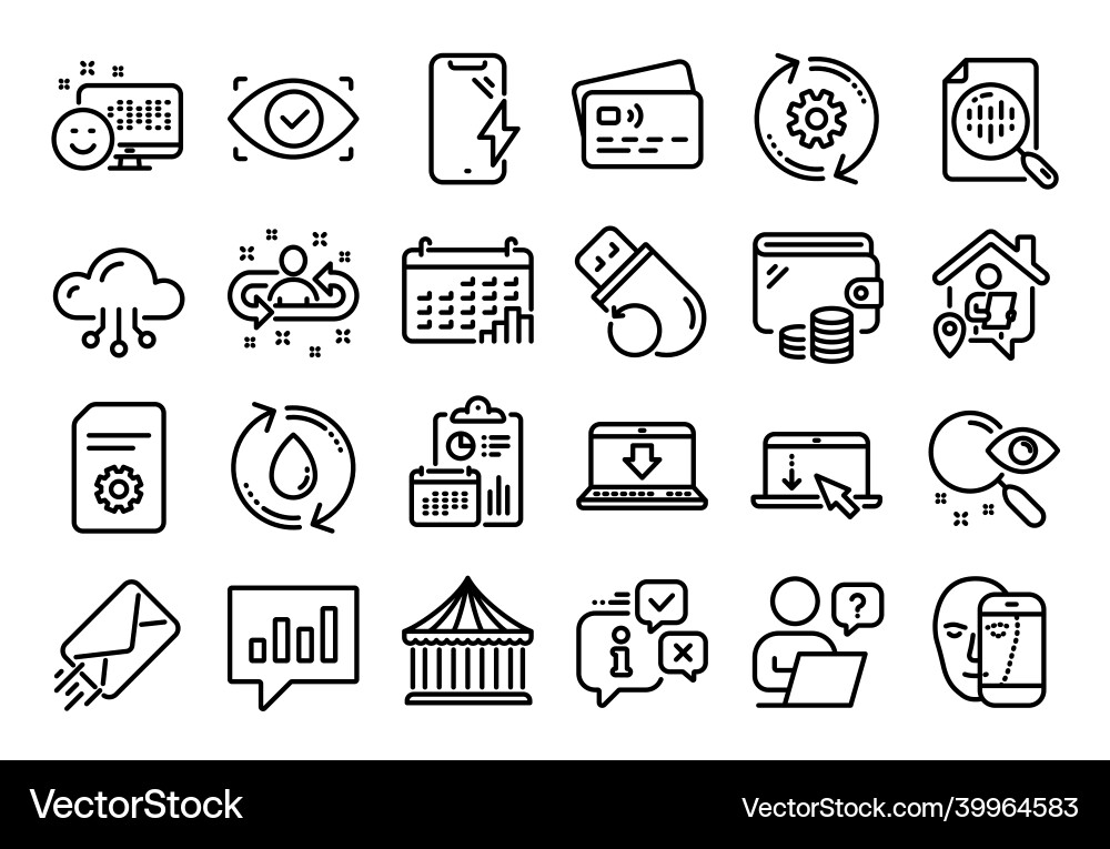Set of cloud computing scroll down and e Set of cloud computing scroll down and e vector image
