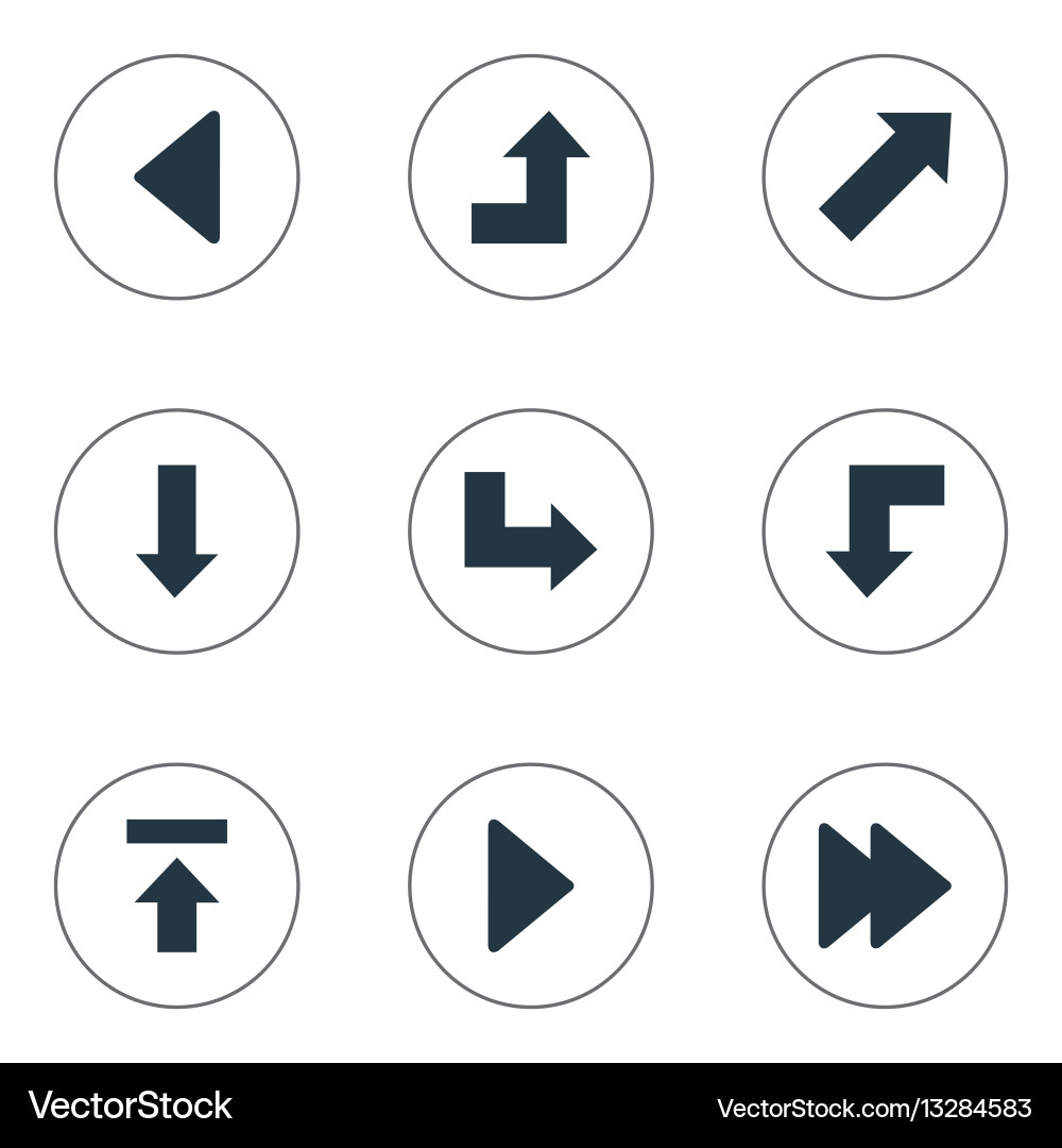 Set von 9 einfachen Zeiger-Symbolen finden Sie vektorbild