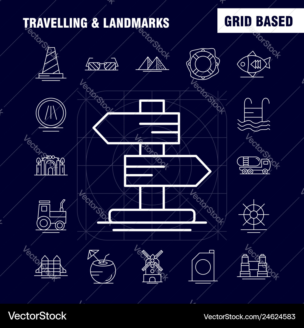 Travelling and landmarks line icon for web print Travelling and landmarks line icon for web print vector image