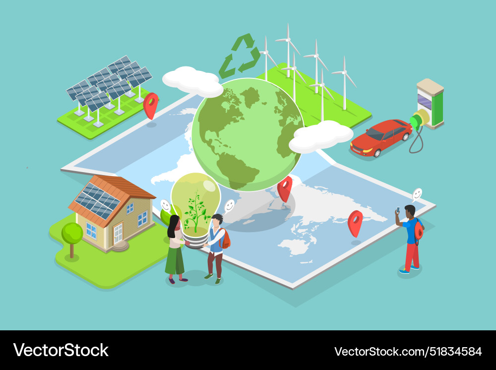 3d isometric flat Royalty Free Vector Image - VectorStock
