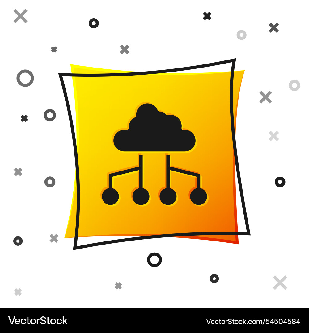 Black network cloud connection icon isolated Vector Image