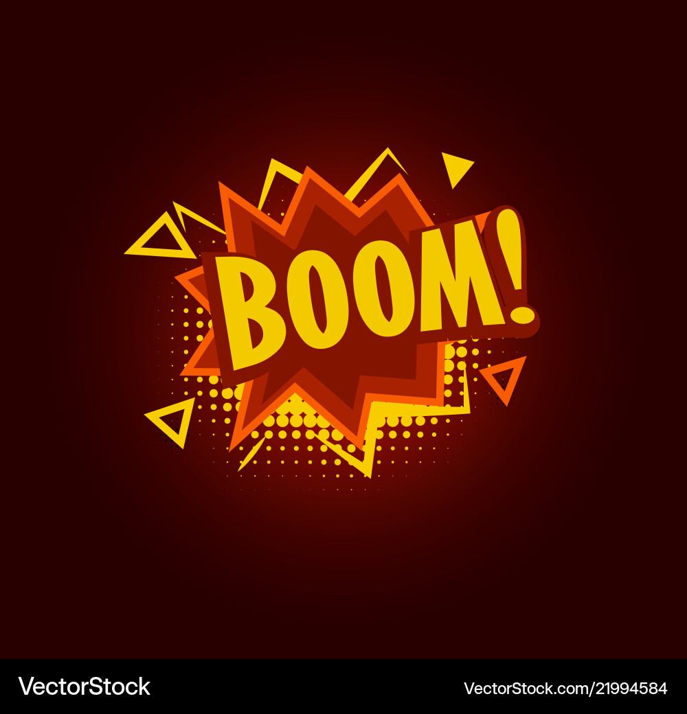 Boom speak balloon explosive sale baner vector image