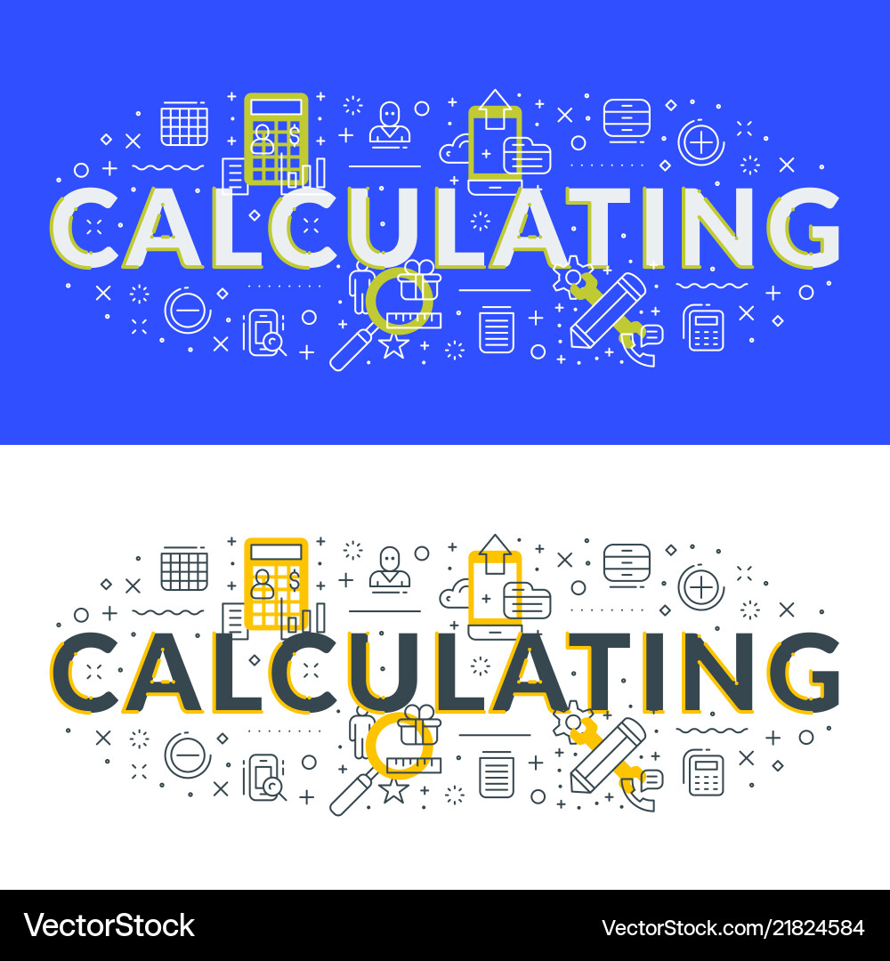 Calculating Flat Line Concept vector image