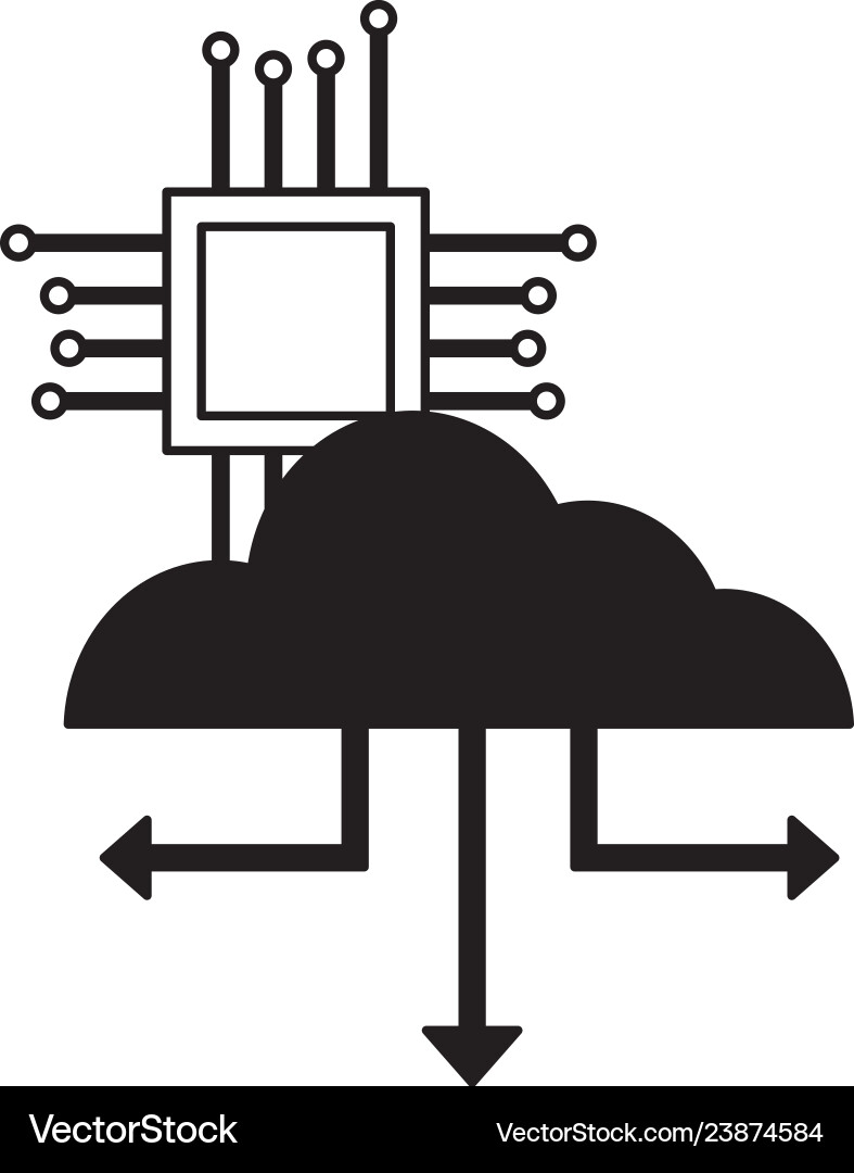Cloud computing connection motherboard Cloud computing connection motherboard vector image