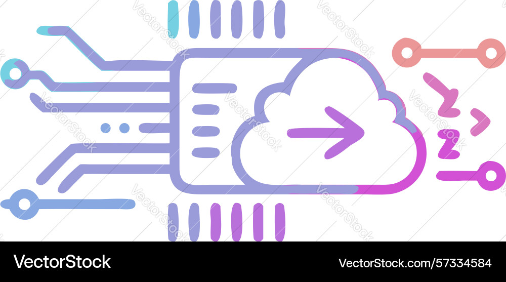 Cloud computing data integration design vector image