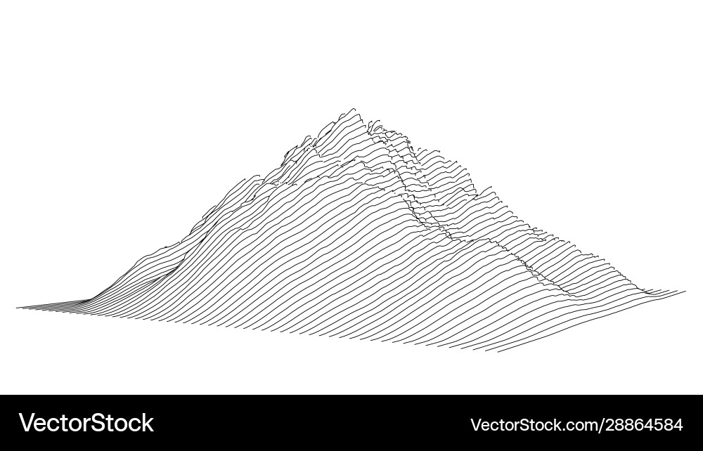 Curve lines in shape part mountain range vector image