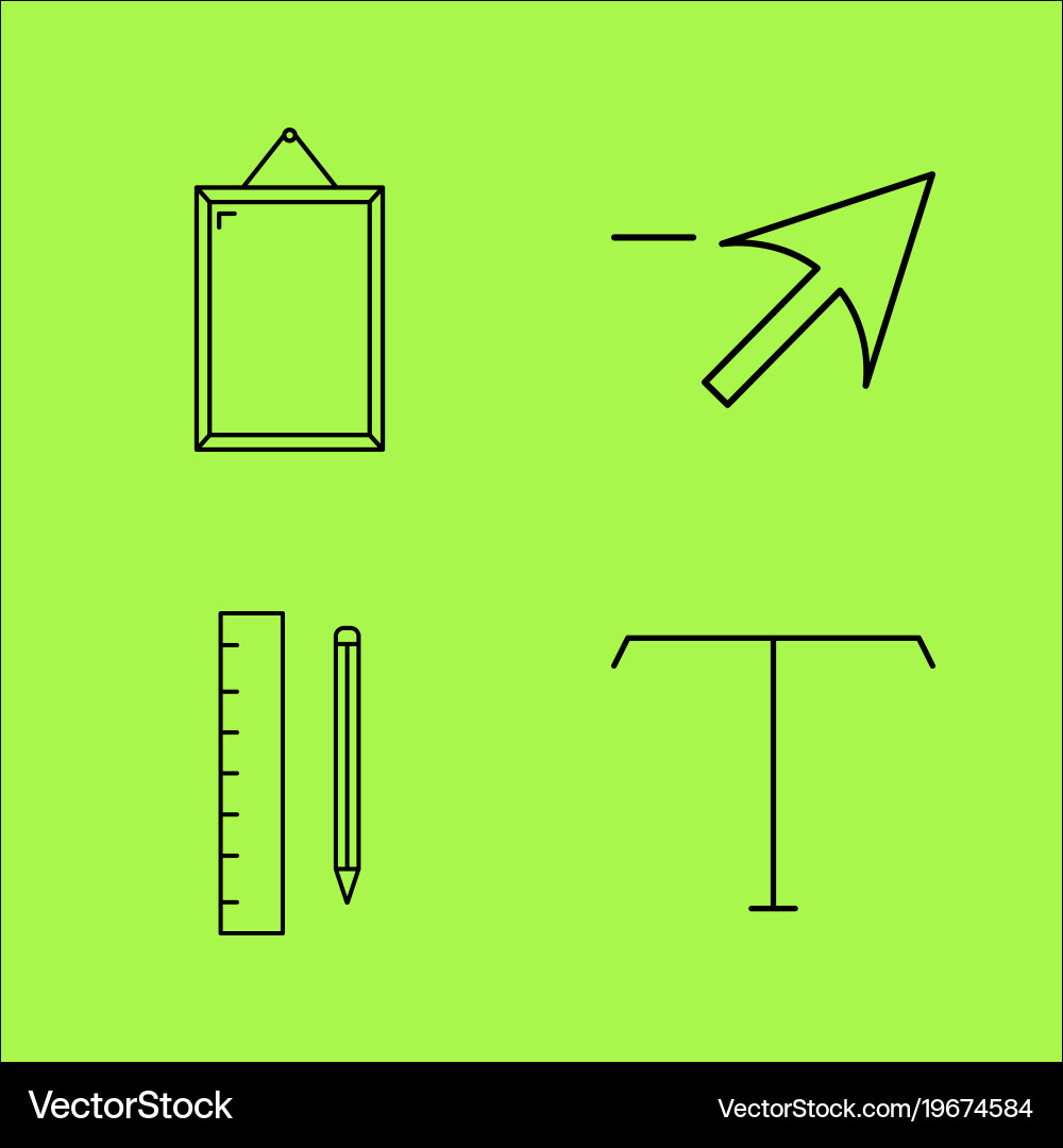 Design elements simple linear outline icon set Vector Image