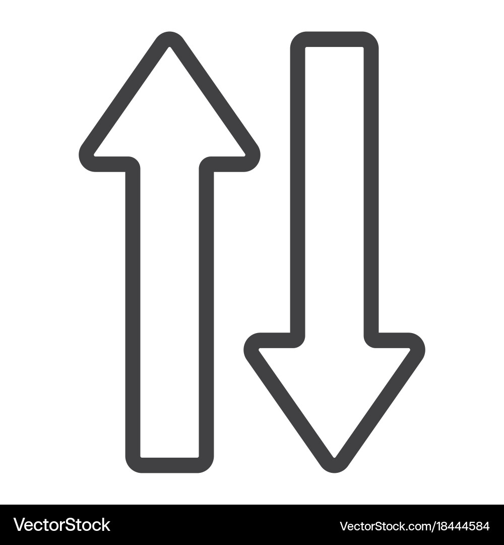 Direction arrows line icon web and mobile vector image