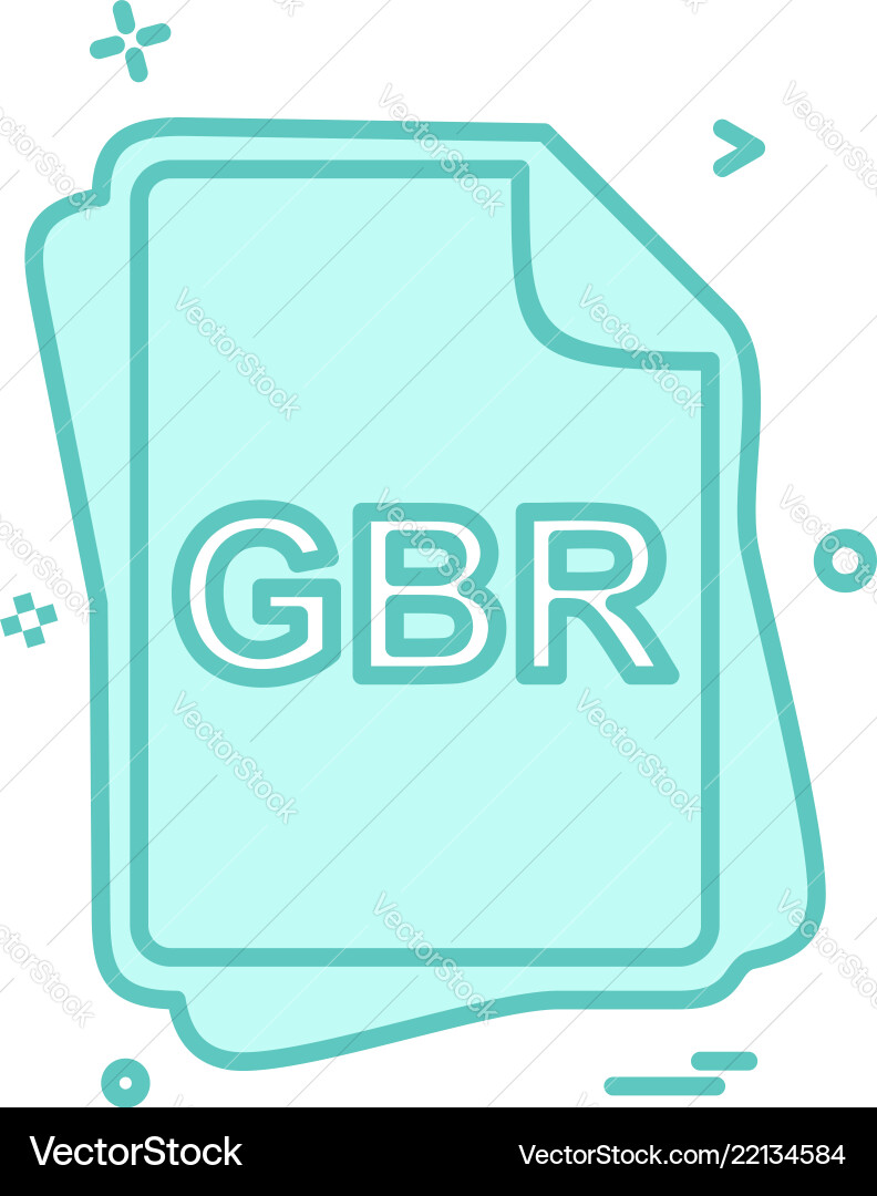 Gbr file type icon design vector image
