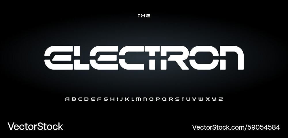 Geometric Tech Stencil Font – Royalty-Free Vector | VectorStock