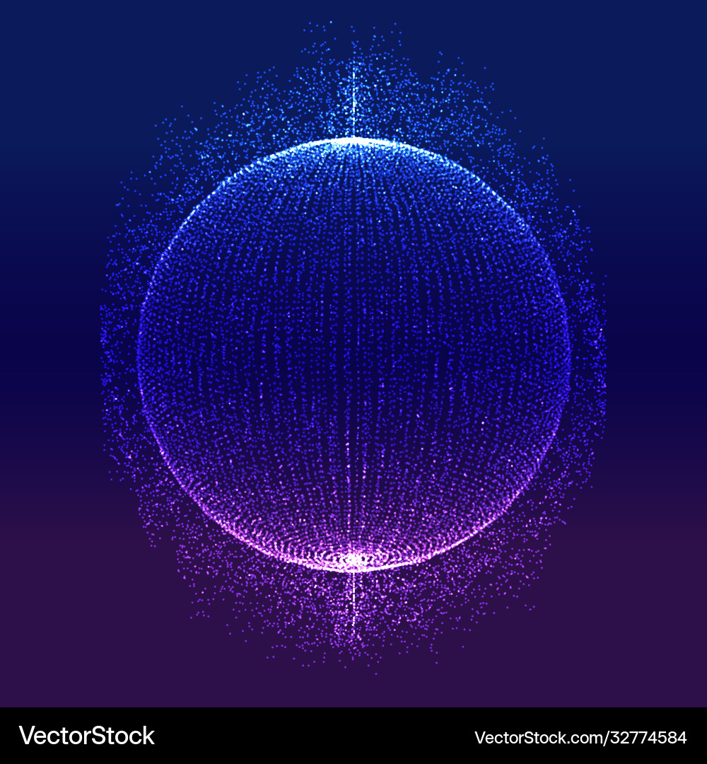 Glowing Particle Network vector image