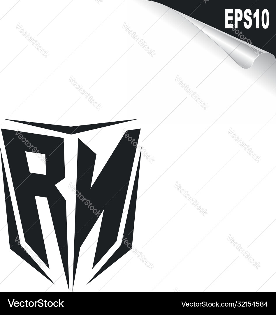 Initial rn logo design with shield style – Royalty-Free Vector ...