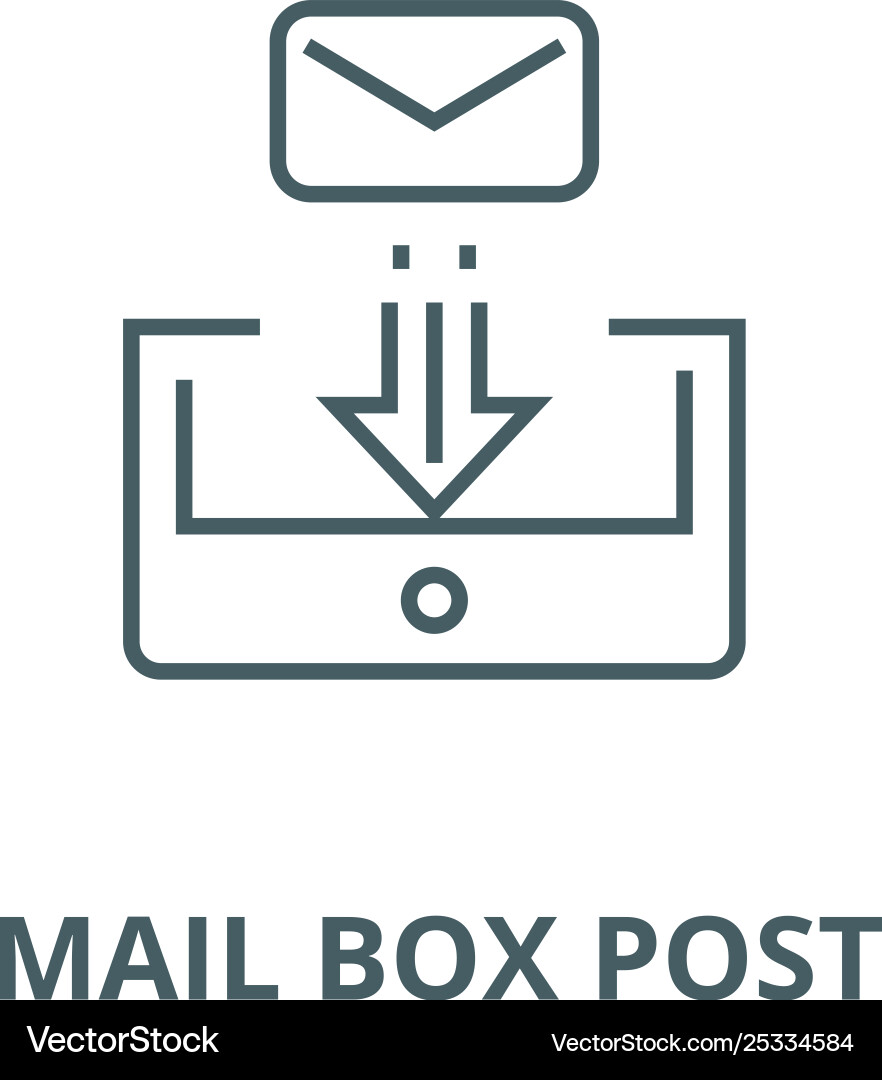 Mail box post line icon linear concept Mail box post line icon linear concept Vector Image