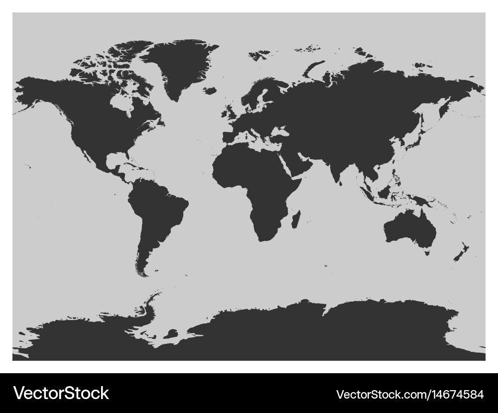 Map of world dark grey silhouette high Vector Image