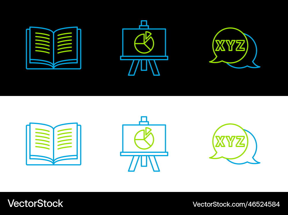 Set line xyz coordinate system open book Set line xyz coordinate system open book vector image