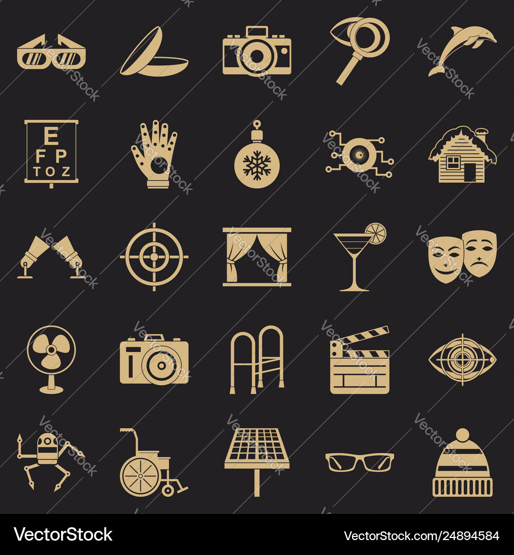 Specs icons set simple style Vector Image
