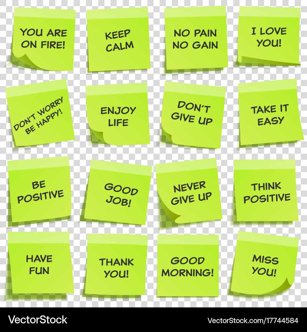 Sticky note with text and shadow isolated vector image