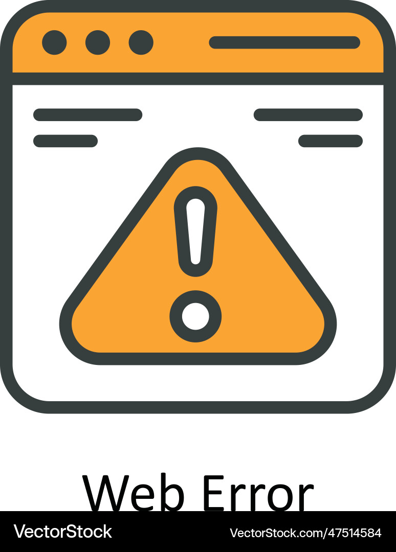 Web error fill outline icon design Vector Image
