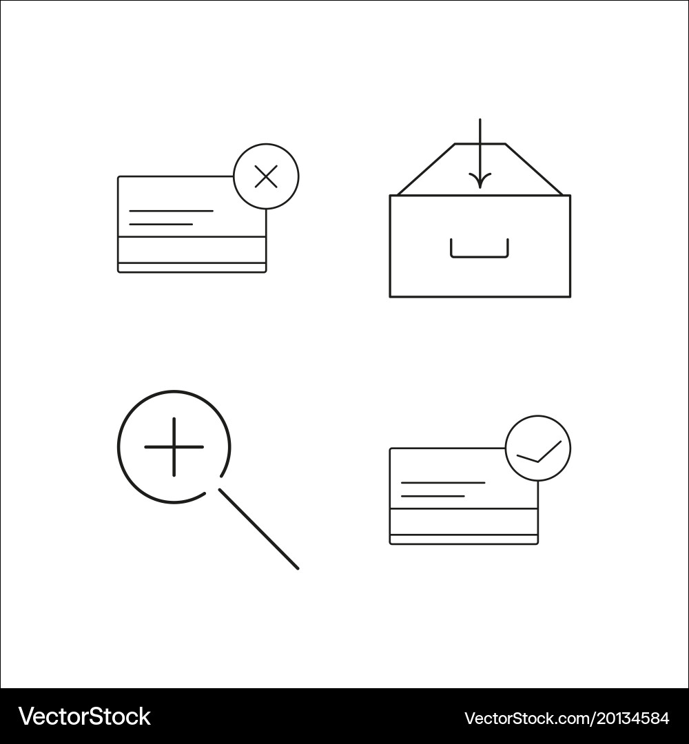 Web simple linear icon setsimple outline icons vector image