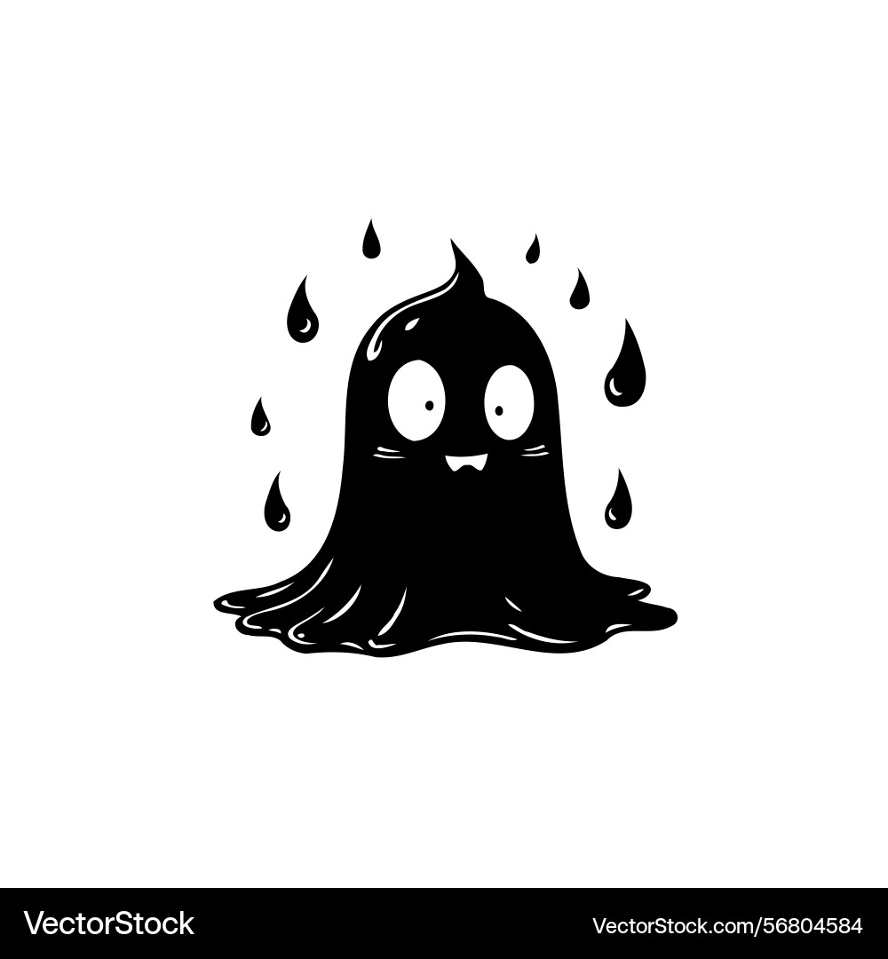 Whimsical spooky apparition with dripping effect Whimsical spooky apparition with dripping effect Vector Image