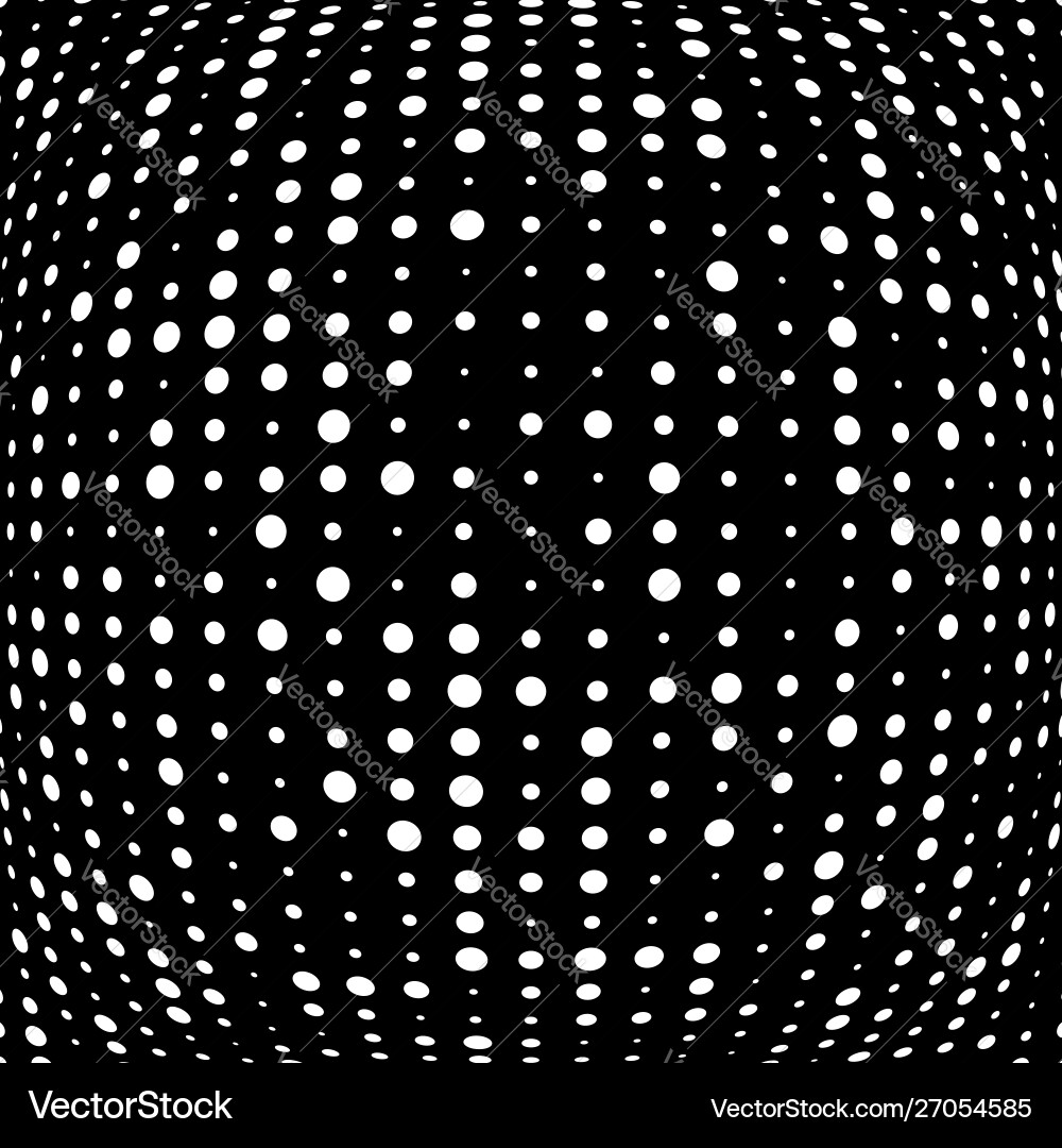 3d circular burst convex globe sphere orb distort Vector Image