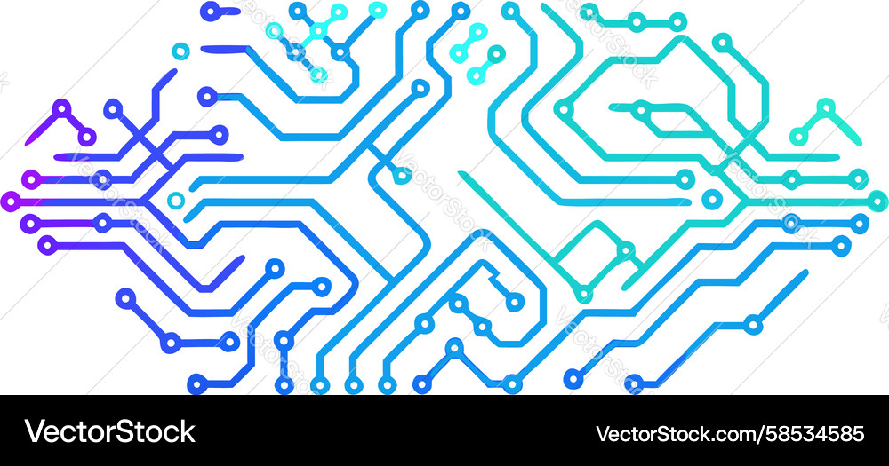AI Neural Network Circuitry Vector Image