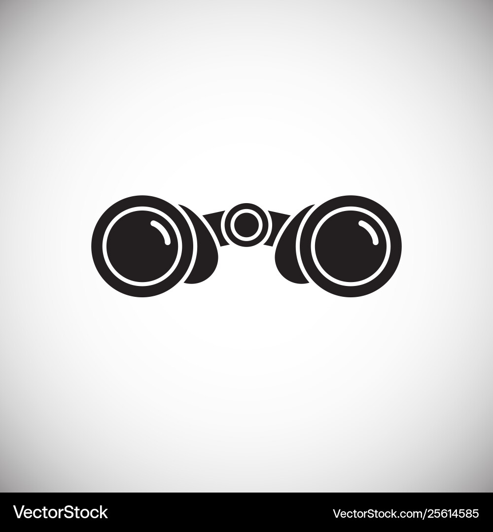 Binocular icon on background for graphic and web vector image
